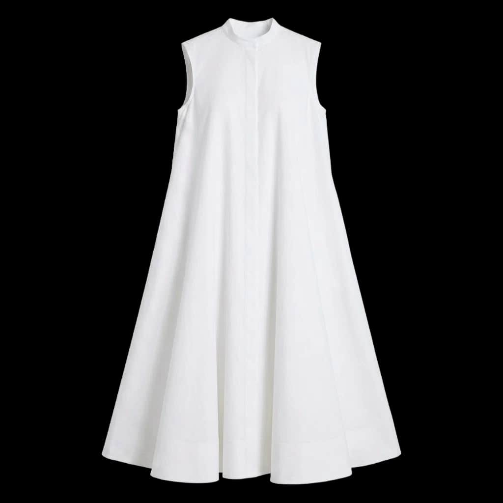 Mandarin Collar Trapeze Dress